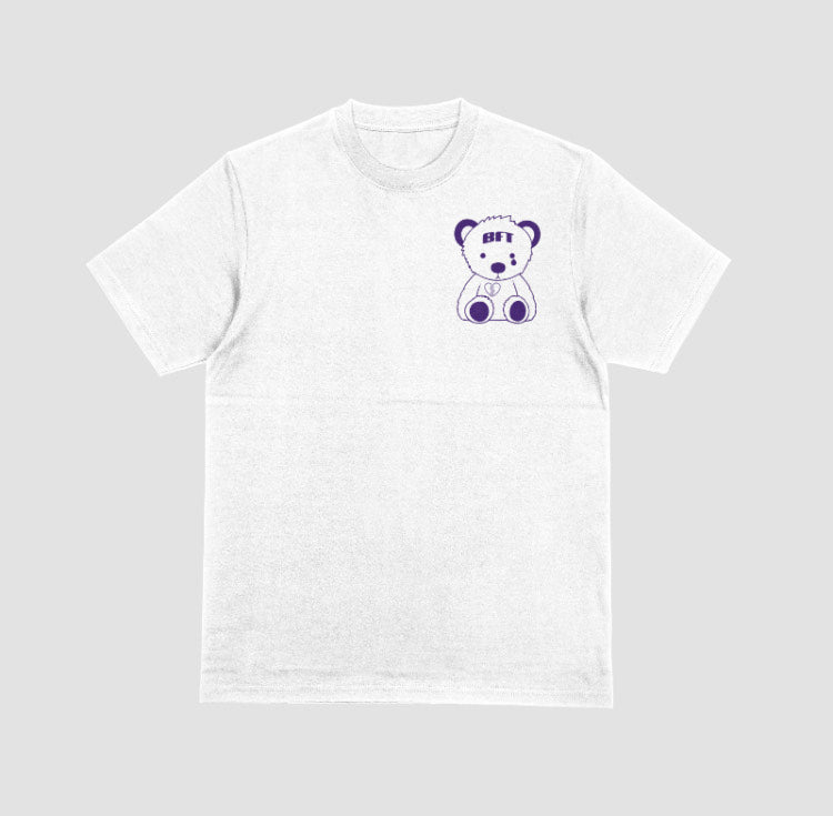Purple/White BFT Broken Heart Teddy Bear T-Shirt